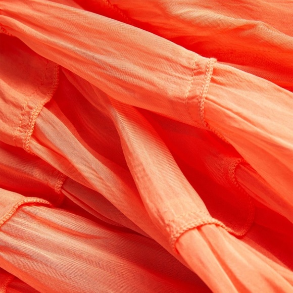 All Saints Rent the Runway Eva orange tiered maxi skirt sz 10 & 12 $229 - Picture 4 of 6